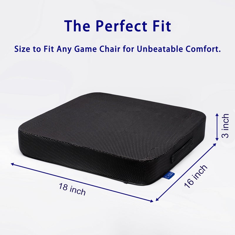 CYLEN Ifoam Gel Infused Memory Foam Layer Wheelchair Cushion - Seat Cushion for Wheelchair-Office Chair, Kitchen Chair, Car Seats-Pressure Sore and Tailbone Pain Relief-High Dense Polyfoam Base(Black) - Image 2