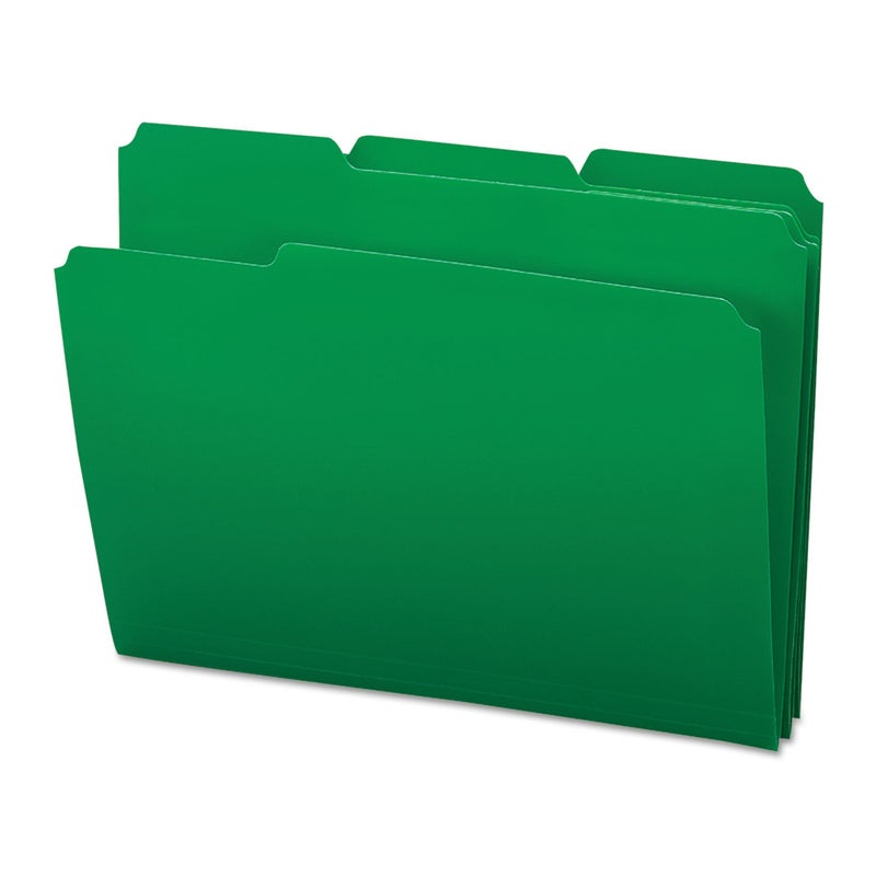 Smead 10502 Waterproof Poly File Folders 13 Cut Top Tab Letter Green 24Box
