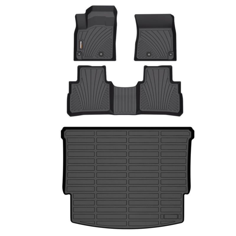 BinmotorAll Weather Floor Mats Cargo Liner for Nissan Rogue 2025 2024 2023 2022 2021 NOT for Rogue Sport Car Mats with Trunk Mat Full Set Heavy Duty Car Floor Liners for Rogue Accessories