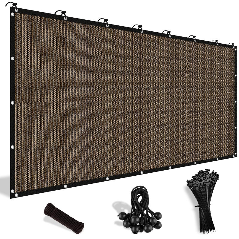 Shade&Beyond Customized Size 90% Sun Shade Cloth with Grommets, 08' X 10' Pergola Shade Cover Canopy, Mesh Tarp Sun Screens for Patio, Outdoor, Garden, Backyard, Mocha, GN05 - Image 1
