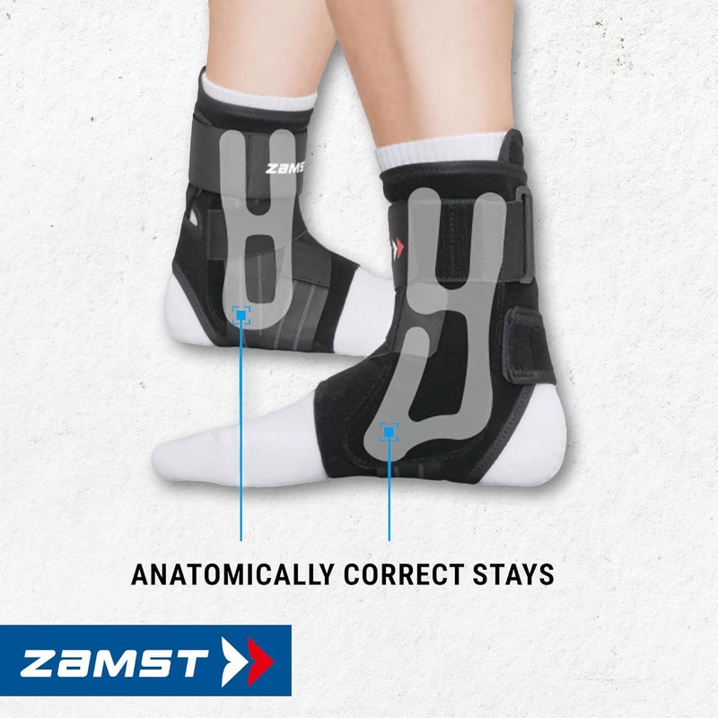 Zamst A1 Sports Ankle Brace with Adjustable Three Way Straps For Moderate (Grade II) Lateral Ankle Sprain-for Basketball, Volleyball, Football, Lacrose, Tennis, Pickleball-Black, Left, Small - Image 5