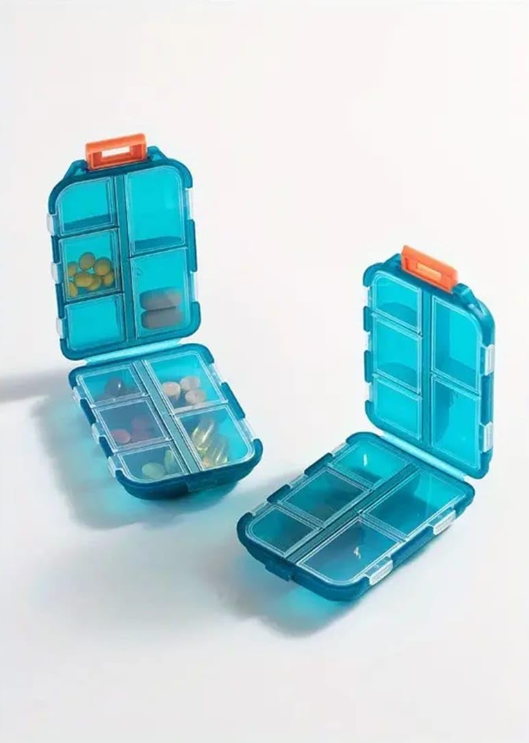 AILEXIM Medicine Pill Box with Travel Medicine Case Kit | Pocket Daily Pharmacy Container | Mini Pocket Size Travel use medicine Organizer Box | Flip Design Double Layer Tablet or Capsule Case (1) - Image 3