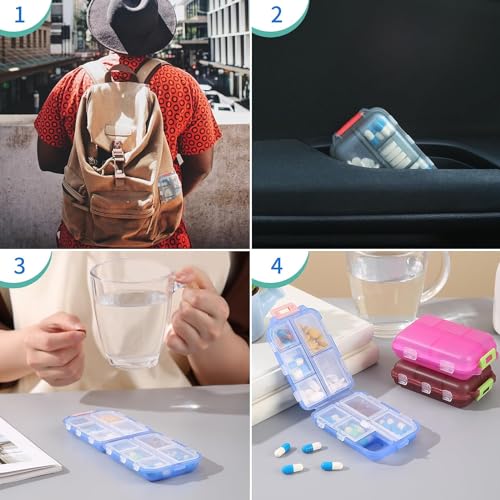 AILEXIM Medicine Pill Box with Travel Medicine Case Kit | Pocket Daily Pharmacy Container | Mini Pocket Size Travel use medicine Organizer Box | Flip Design Double Layer Tablet or Capsule Case (1) - Image 2