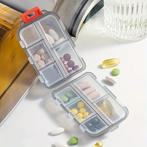 AILEXIM Medicine Pill Box with Travel Medicine Case Kit | Pocket Daily Pharmacy Container | Mini Pocket Size Travel use medicine Organizer Box | Flip Design Double Layer Tablet or Capsule Case (1) - Image 1