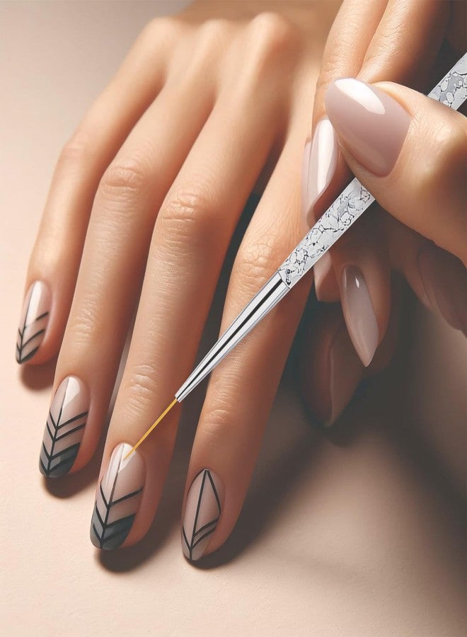 Kootinn 6-Piece Professional Fine Nail Art Liner Brush Set - UV Gel Painting Acrylic Brushes for Short Strokes, Details, Blending, Elongated Lines - Image 4