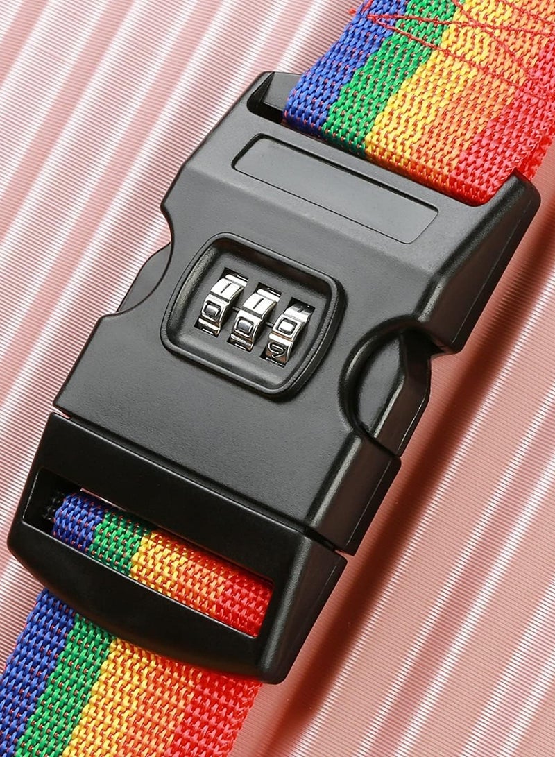 Luggage Strap Suitcase Belts Lockable Adjustable Travel Packing Belt Baggage Security Straps with Password Lock Clip and 2 Pcs Luggage Tags Labels Identifier 2 Pcs - Image 2