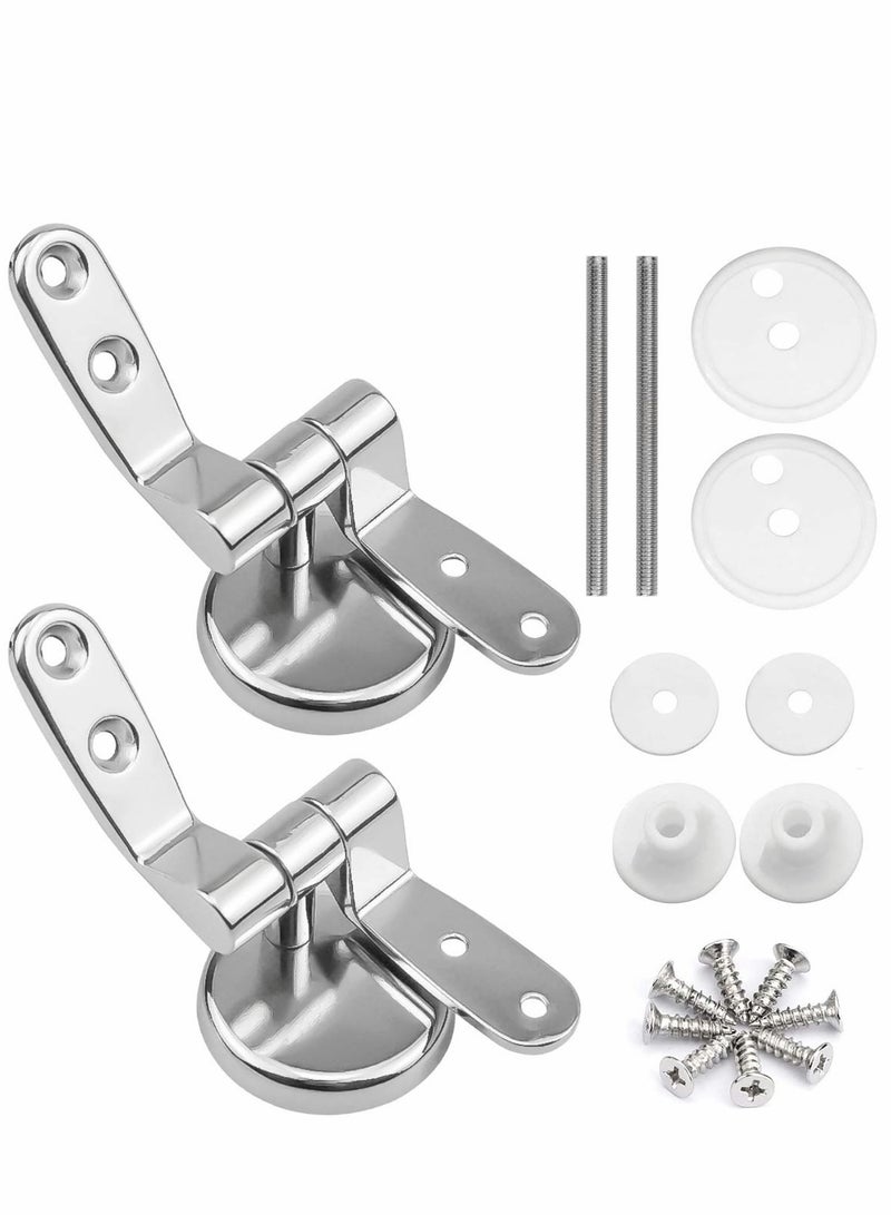 Toilet Seat Hinge Mountings, 1 Pair Zinc Alloy Bathroom Lid with Screw Fittings Replacement Hinges Adjustable Bolts Nuts  - Image 1