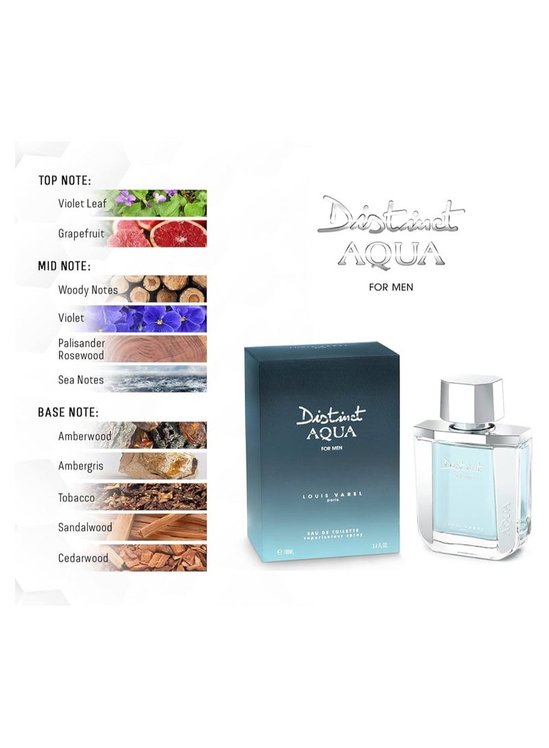 LOUIS VAREL Distinct Aqua EDT Men 100 ML - Image 2