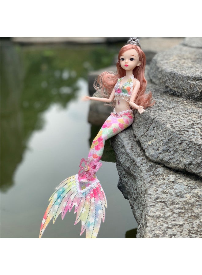 Diamond Tail Mermaid Doll Princess Toy Doll Girl Children Gift Gift Doll Doll-Color:Blue - Image 4