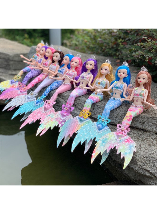 Diamond Tail Mermaid Doll Princess Toy Doll Girl Children Gift Gift Doll Doll-Color:Blue - Image 2
