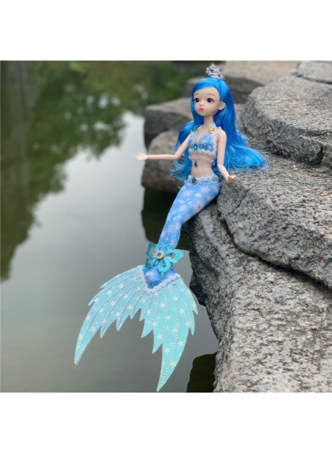 Diamond Tail Mermaid Doll Princess Toy Doll Girl Children Gift Gift Doll Doll-Color:Blue - Image 5