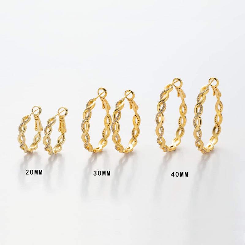 Senteria Twisted Hoop Earrings 14k Gold Plated Hoop Earrings for Women With AAAAA Cubic Zirconia Lightweight Hypoallergenic Hoops (20MM) - Image 5