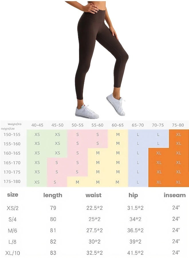 NIBEMINENT Essential/Pure&Plain 7/8 Leggings, High Waisted Compression Soft Pants Workout Athletic Yoga Pants 24" - Image 3
