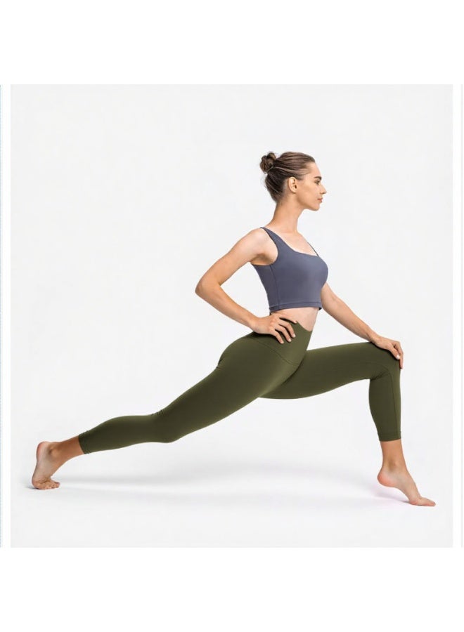 NIBEMINENT Essential/Pure&Plain 7/8 Leggings, High Waisted Compression Soft Pants Workout Athletic Yoga Pants 24" - Image 2