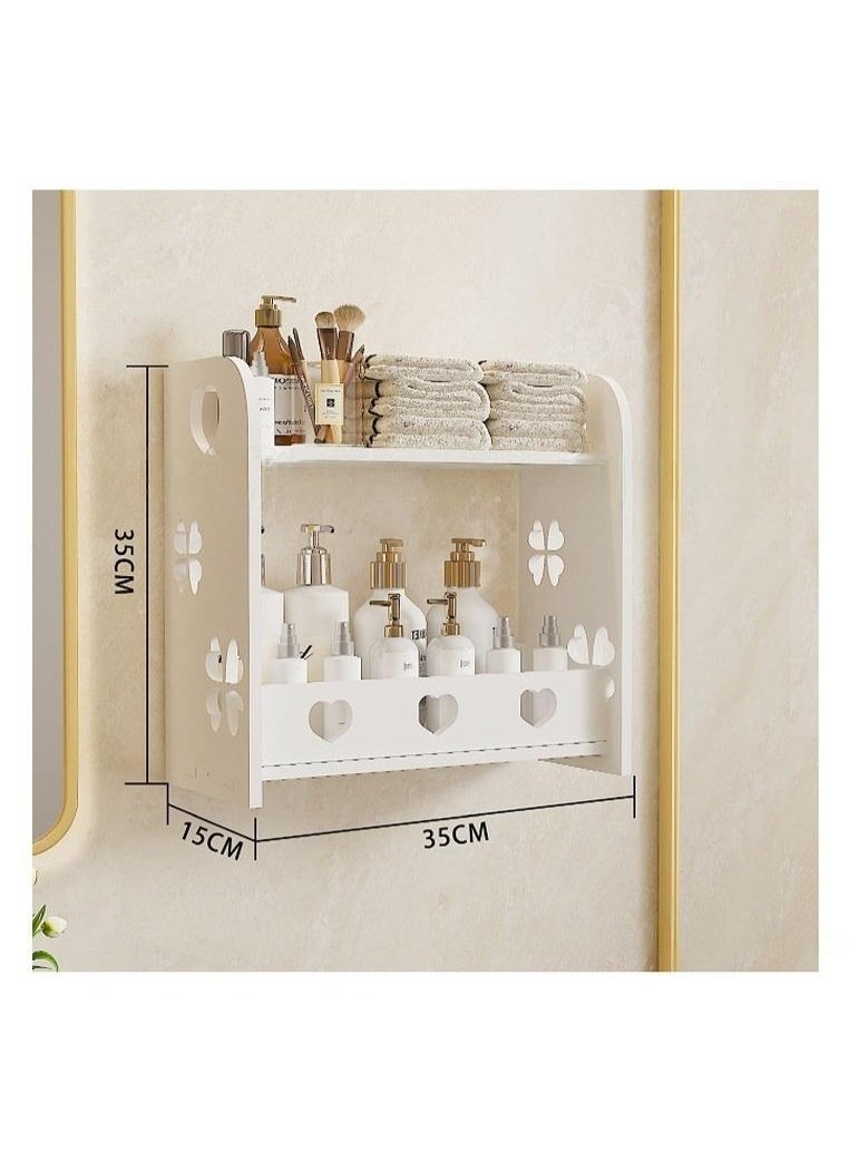 Pack of 3 pcs Bathroom Storage Shelf Rack White Multi-Layer Space Saving Bathroom Organizer Shelf for Toiletries, Cosmetics & Cleaning Supplies Durable Freestanding Storage Rack for Bathroom, Kitchen, Laundry Room & Home Organization 35x15x35 cm - Image 3