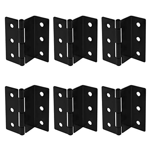 GBGS 6 Pcs 3" High Half-Surface Chest Hinges,Black Offset Hinge for 1" Thick Door Panel,Max Load 66lb - Image 2
