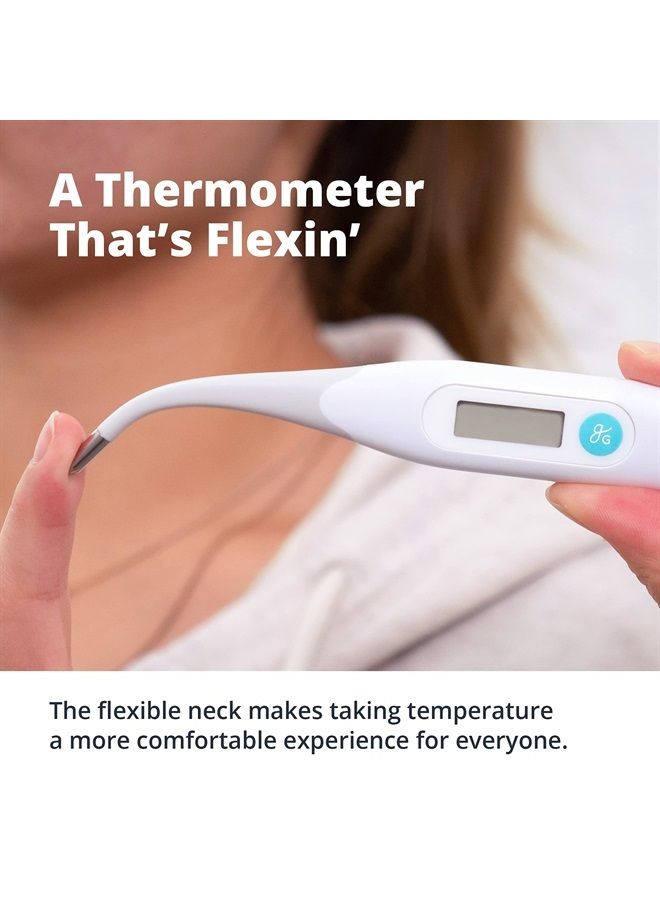 Greater Goods Digital Oral Thermometer - an Accurate Temperature Thermometer with a Flexible Tip | Measures Fevers Fast, for Adults and Kids | Designed in St. Louis