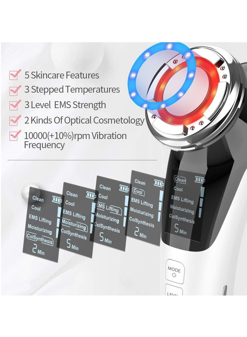 Excefore Face Massager for Skin Care, Beauty Device Multi Anti-wrinkle High-Frequency EMS Facial Lifting Toning with Red/Blue Machine, Make-up Remover, Wrinkle Removal, Skin Tightening - Image 3