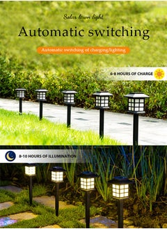DUNISO 4 Pieces of Solar outdoor lights, LED landscape lights, waterproof and heat resistant, suitable for courtyards, parks, gardens, lawns, 15 * 3.3in, black  - Image 3