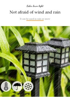 DUNISO 4 Pieces of Solar outdoor lights, LED landscape lights, waterproof and heat resistant, suitable for courtyards, parks, gardens, lawns, 15 * 3.3in, black  - Image 4