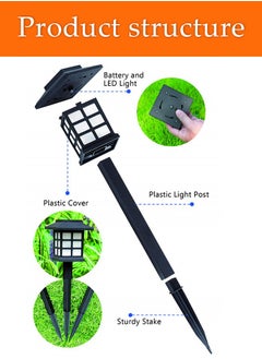 DUNISO 4 Pieces of Solar outdoor lights, LED landscape lights, waterproof and heat resistant, suitable for courtyards, parks, gardens, lawns, 15 * 3.3in, black  - Image 5