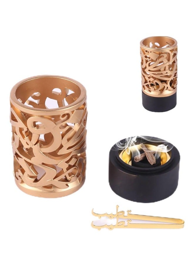 Gerenic NovalLife Hollow Out Gold-Plated Incense Burner Frankincense Resin Incense Burner, Bakhoor Burner, Charcoal Incense Burner, Incense Burner with Handle Tongs for Yoga, Spa Aromatherapy,Eid Ramadan - Image 1