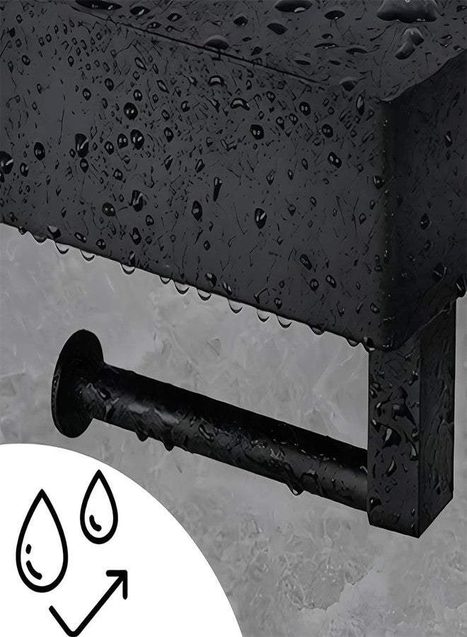 Trasylph Toilet Paper Holder with Shelf, Wipes Dispenser and Storage, Stainless Steel Wall Mount Toilet Paper and Flushable Wipes Storage for Bathroom(Type A) - Image 3