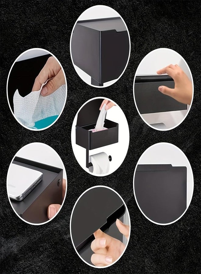 Trasylph Toilet Paper Holder with Shelf, Wipes Dispenser and Storage, Stainless Steel Wall Mount Toilet Paper and Flushable Wipes Storage for Bathroom(Type A) - Image 4