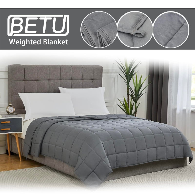 BETU Weighted Blanket for Adults 20lbs, 60"x80", Queen Size Cooling Heavy Throw Blanket for 130-220lbs, Microfiber Soft Thick Big Blankets Weighted Comforter Breathable Gift for Sleeping, Grey - Image 5