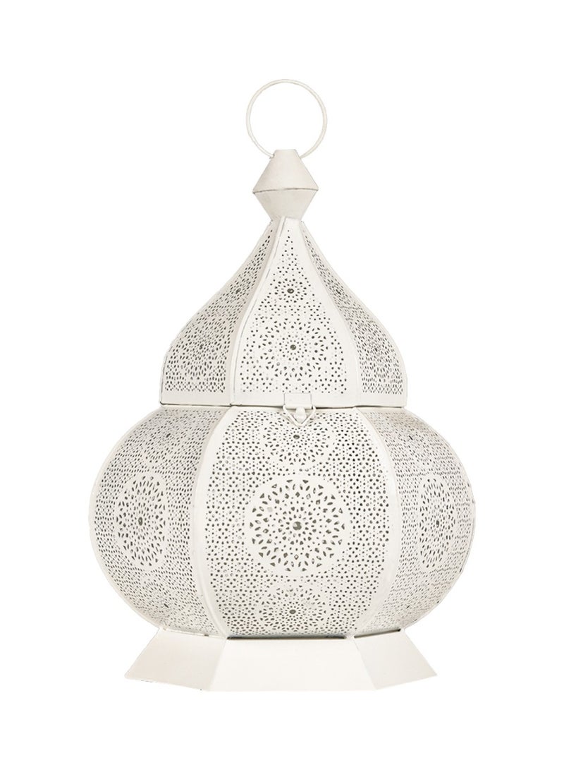 HilalFul Arabesque White Decorative Candle Holder Lantern | For Home Decor in Eid, Ramadan, Wedding | Living Room, Bedroom, Indoor, Outdoor Decoration | Islamic Themed | Moroccan - Image 2