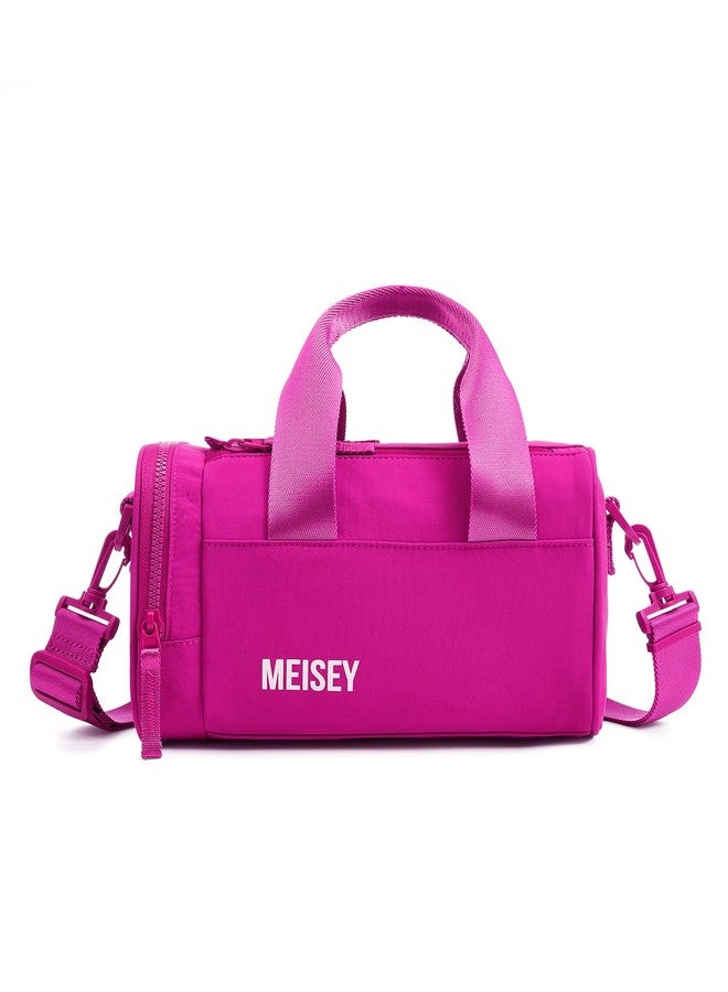 MEISEY حقيبة رياضية صغيرة مزودة بجيب مقاوم للماء ومحفظة نقود، حقيبة سفر للرقص واليوغا والتمارين الرياضية، حقيبة رياضية صغيرة للنساء (حقيبة رياضية صغيرة - وردي) - Image 1