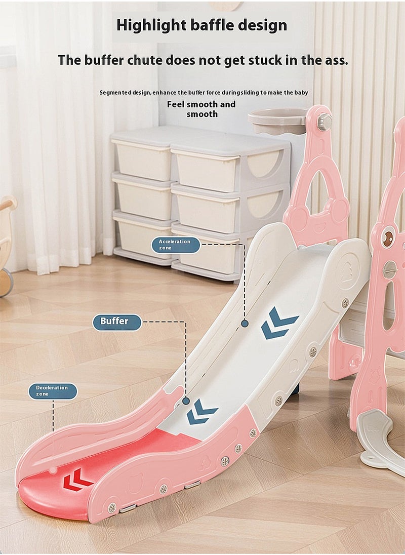 MaBaby - 3 in 1 Toddler Swing and Slide Set for Age 1-6 Indoor Playground for Children Baby Swing Set with Slide, Climber, Basketball Hoop and Long Slide for Boys and Girls - Image 1