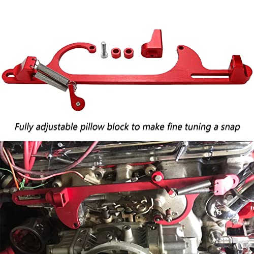 BAGARAATAN Throttle Cable Bracket for 4150 4160 Carburetors Billet Aluminum Adjustable Anodized Red - Image 3