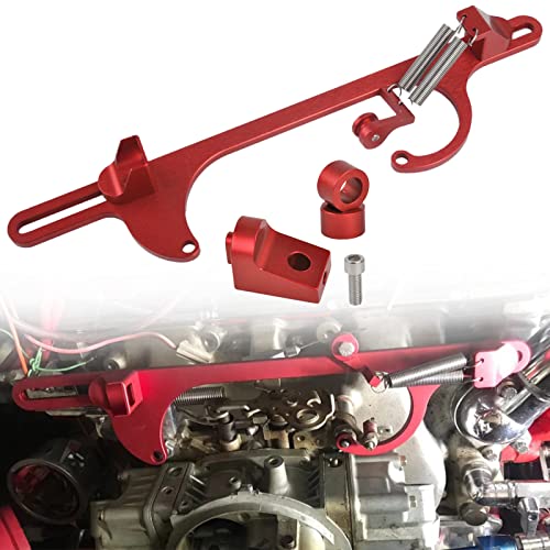 BAGARAATAN Throttle Cable Bracket for 4150 4160 Carburetors Billet Aluminum Adjustable Anodized Red - Image 1