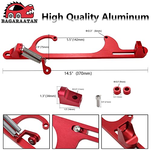 BAGARAATAN Throttle Cable Bracket for 4150 4160 Carburetors Billet Aluminum Adjustable Anodized Red - Image 2