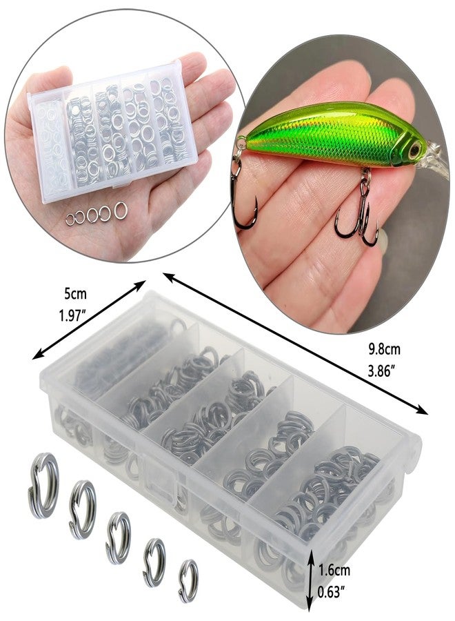 LUORNG 250PCS Stainless Steel Split Ring Set 5.5/6.5/7/7.5/8.5mm Split Ring Lure Connector Suitable for DIY Handicraft Making - Image 4