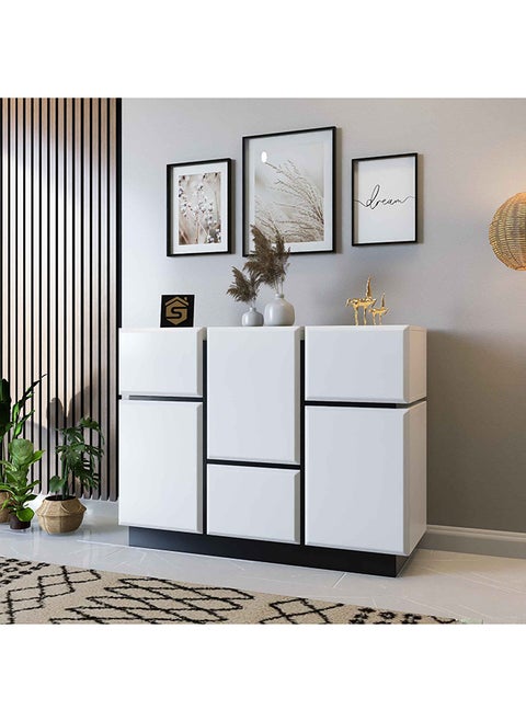 Modern black and white buffet or entrance console - MD14 43x124x89 cm