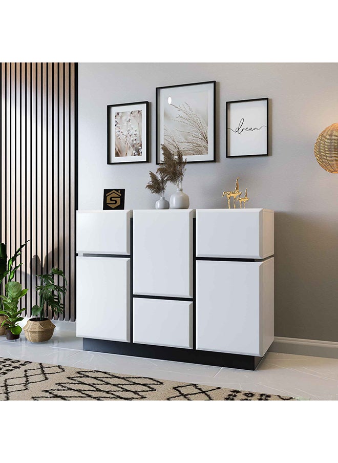 Modern black and white buffet or entrance console - MD14 43x124x89 cm