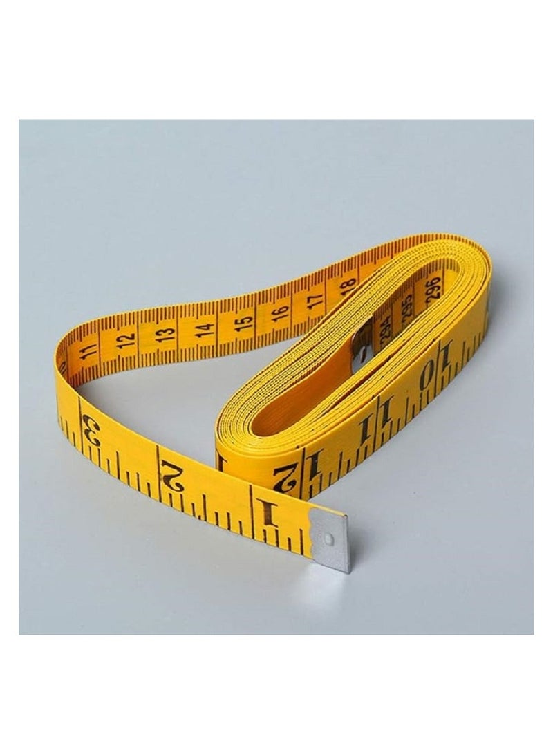 شريط قياس ناعم مزدوج الجوانب- شريط قياس لخياطة الملابس - مسطرة قياس الجسم- متعدد الالوان ( 5 قطع) - Image 2