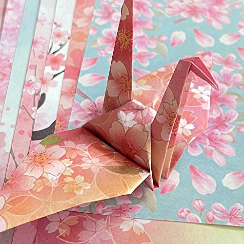 Wanshui Origami 6x6 Paper Kit 50 Sheets 12 Vivid Colors Double Sided Printed Traditional Patterns Square for Arts Crafts Projects, Japanese Sakuras Flowers Chiyo - Image 3