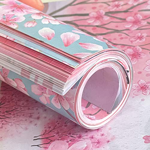 Wanshui Origami 6x6 Paper Kit 50 Sheets 12 Vivid Colors Double Sided Printed Traditional Patterns Square for Arts Crafts Projects, Japanese Sakuras Flowers Chiyo - Image 5