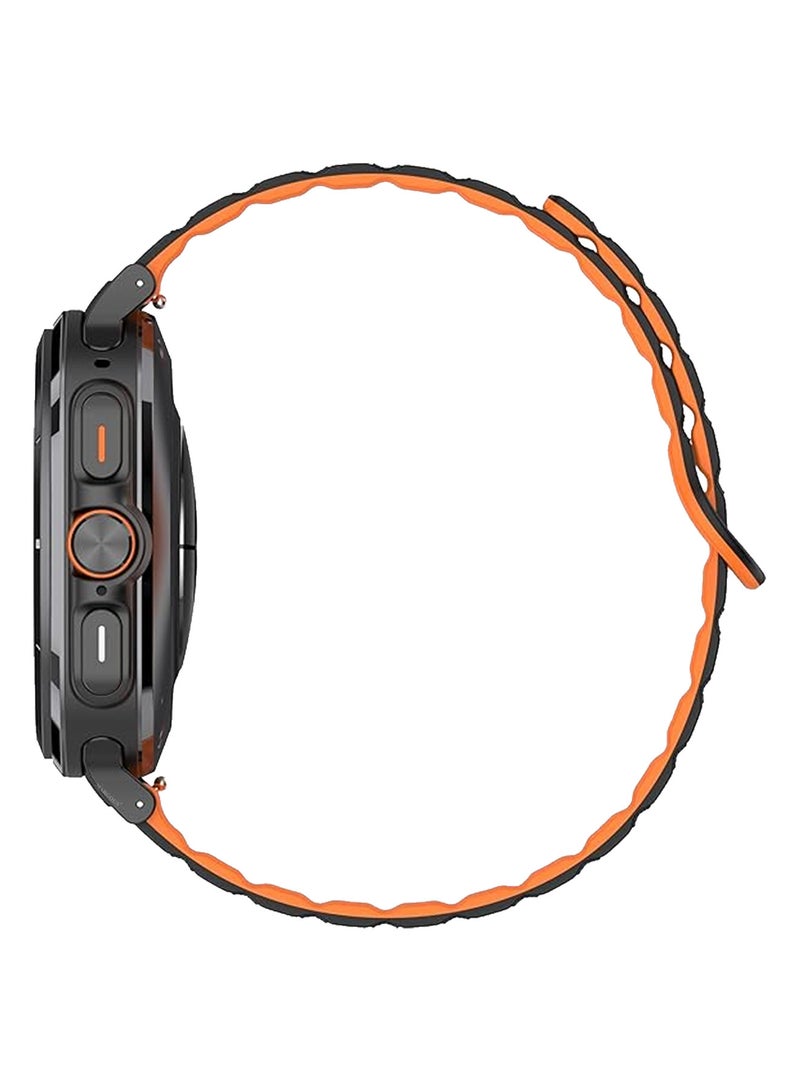 CATANES Sport Magnetic Strap Compatible with Samsung Galaxy Watch 7 Ultra 47mm Adjustable Band for Women Men - Black Orange  - Image 5