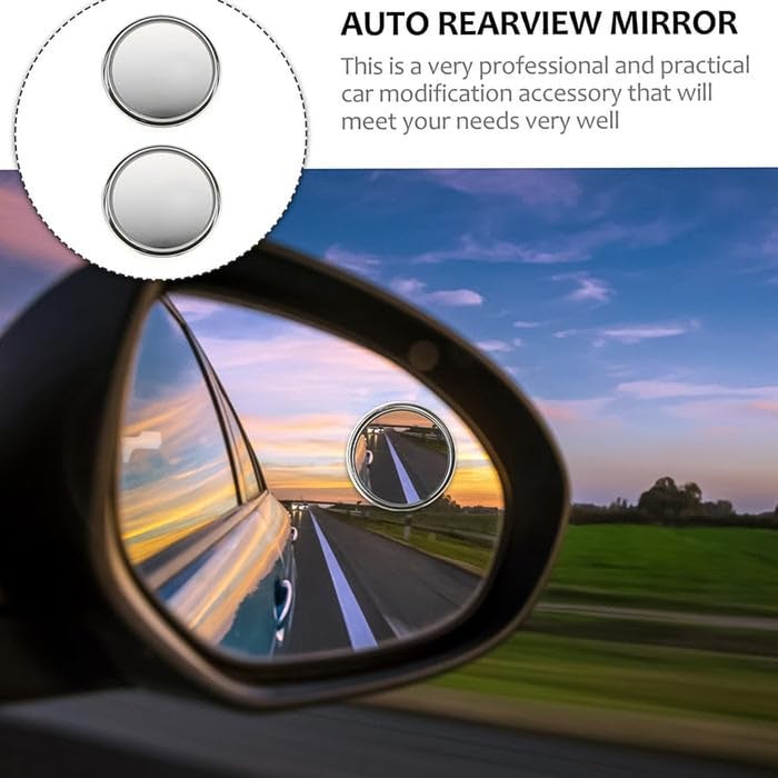 Oblivion Blind Spot Mirror for Car – HD Glass Round Convex Rear View Mirrors, 360° Adjustable Wide Angle Suitable All Vehicles – Parking & Safety Accessories (Frameless Blind Spot Mirror) - Image 2