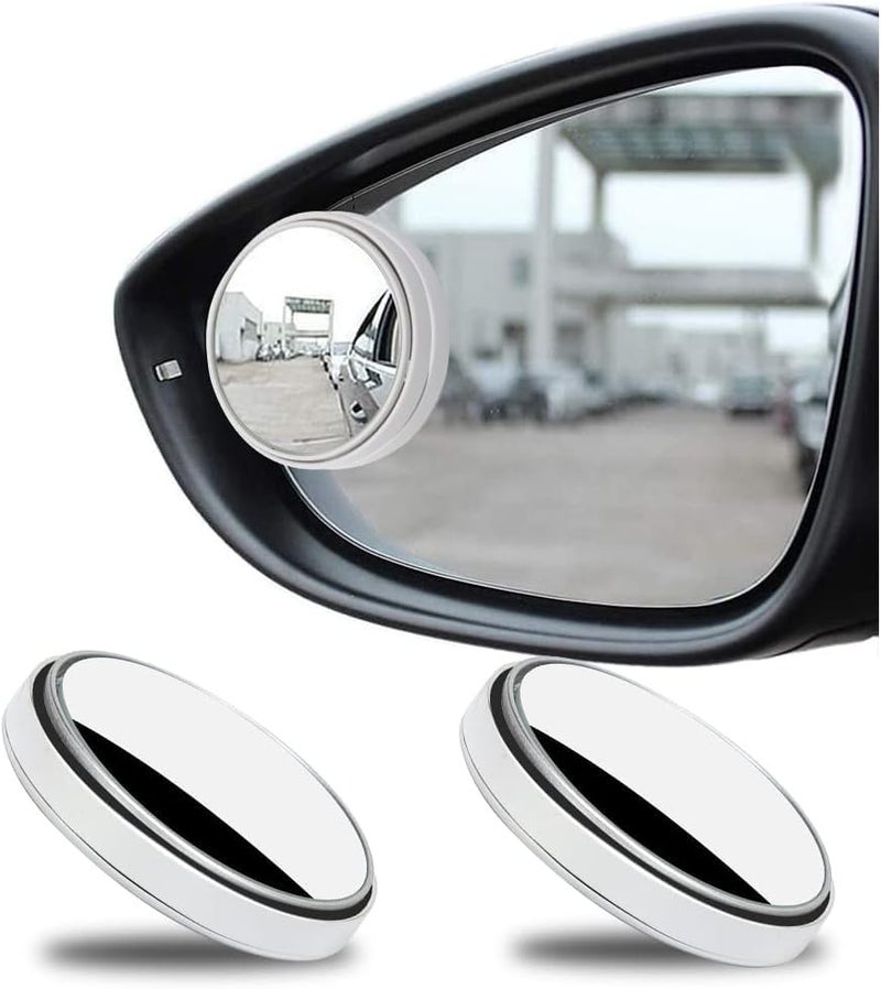 Oblivion Blind Spot Mirror for Car – HD Glass Round Convex Rear View Mirrors, 360° Adjustable Wide Angle Suitable All Vehicles – Parking & Safety Accessories (Frameless Blind Spot Mirror) - Image 1