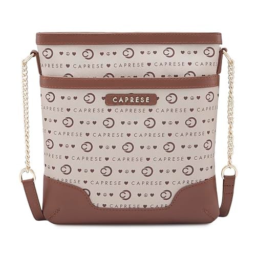 Caprese Peace Sling Bag, Medium | Stylish Premium Fabric Handbag for Women | Comfortable Shouler Strap & Secured Zipper Closure | Perfect for Everyday Essentials & Travel (Irish Cream) - Image 1