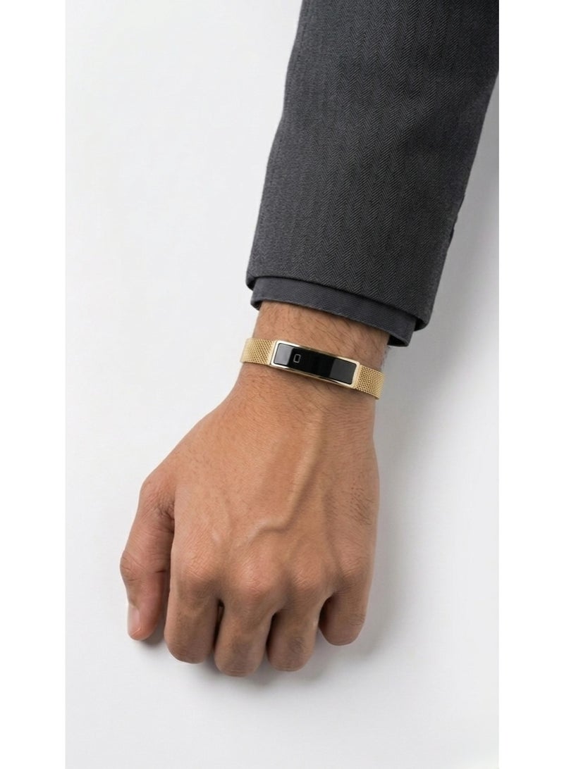 Smart Bracelet Fitness Tracker with Heart Rate & Blood Pressure Monitor - GOLD - Image 3