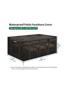 INFOSUN Waterproof Outdoor Furniture Cover 128" L x 82" W x 23" H , Premium Quality Patio Furniture Covers Dust Proof Anti-UV Heavy Duty Durable Sofa Sectional Table & Chair Cover Large  - Image 2