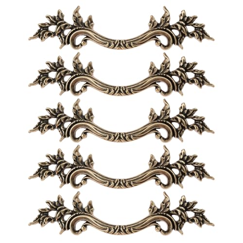 Mgoodoo 5PCS 6.6" Antique Bronze Drawer Handle, French Provincial Dresser Pull Euro Style Closet Knob for Nightstand Door Cabinet Cupboard Furniture Kitchen Bathroom Bedroom - Image 1