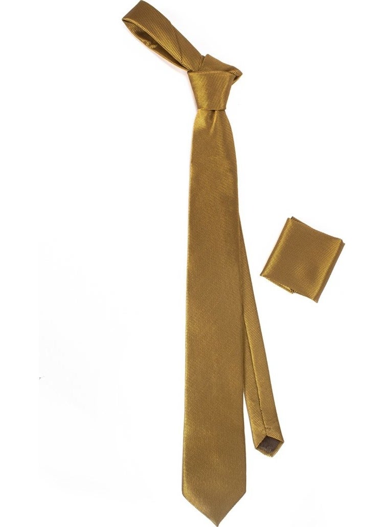 Tudors Classic Handkerchief Gold Men's Tie  - Image 3