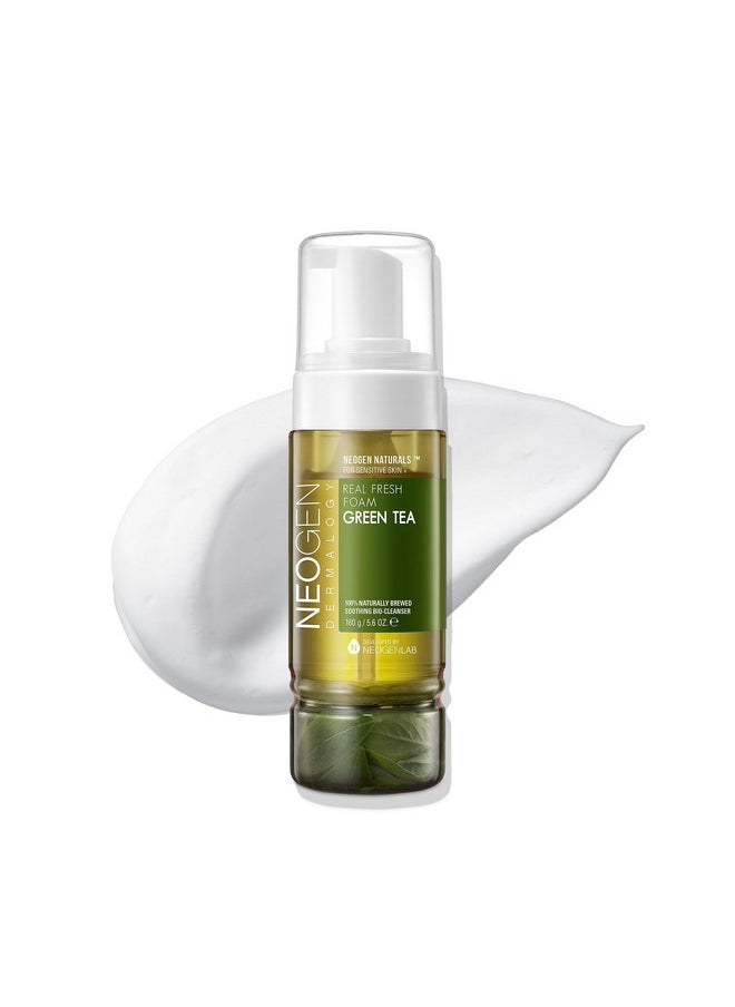 DERMALOGY by NEOGENLAB DERMALOGY by NEOGENLAB NEOGEN Real Fresh Foam Cleanser, Green Tea 5.6 Fl Oz (160g) - Soothing & Hydrating Gentle Cleansing Foam with Real Green Tea, Clean Beauty - Korean Skin Care  - Image 1